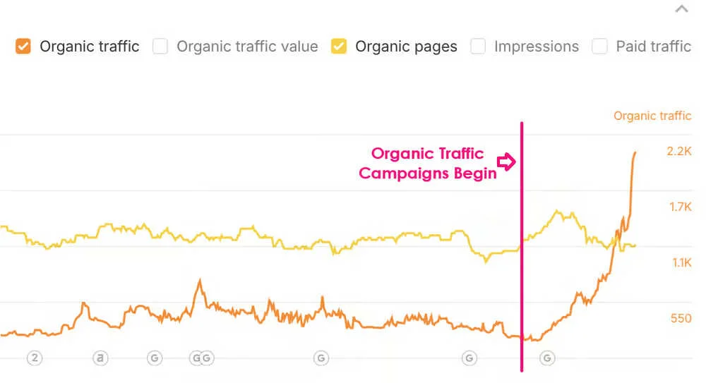 premium-watches-chart Premium Watches Organic traffic Chart